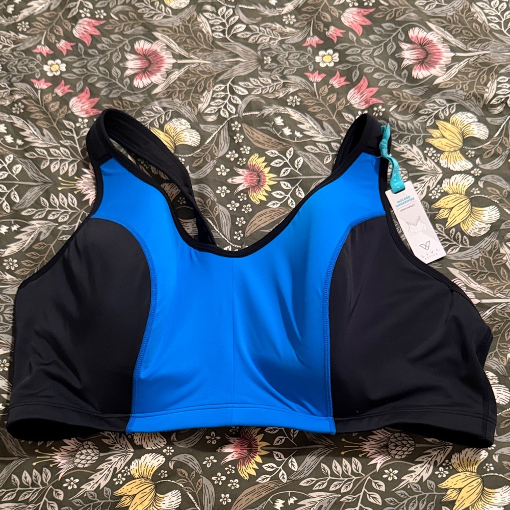 Livi Active Vibrant Blue and Black Sports Bra